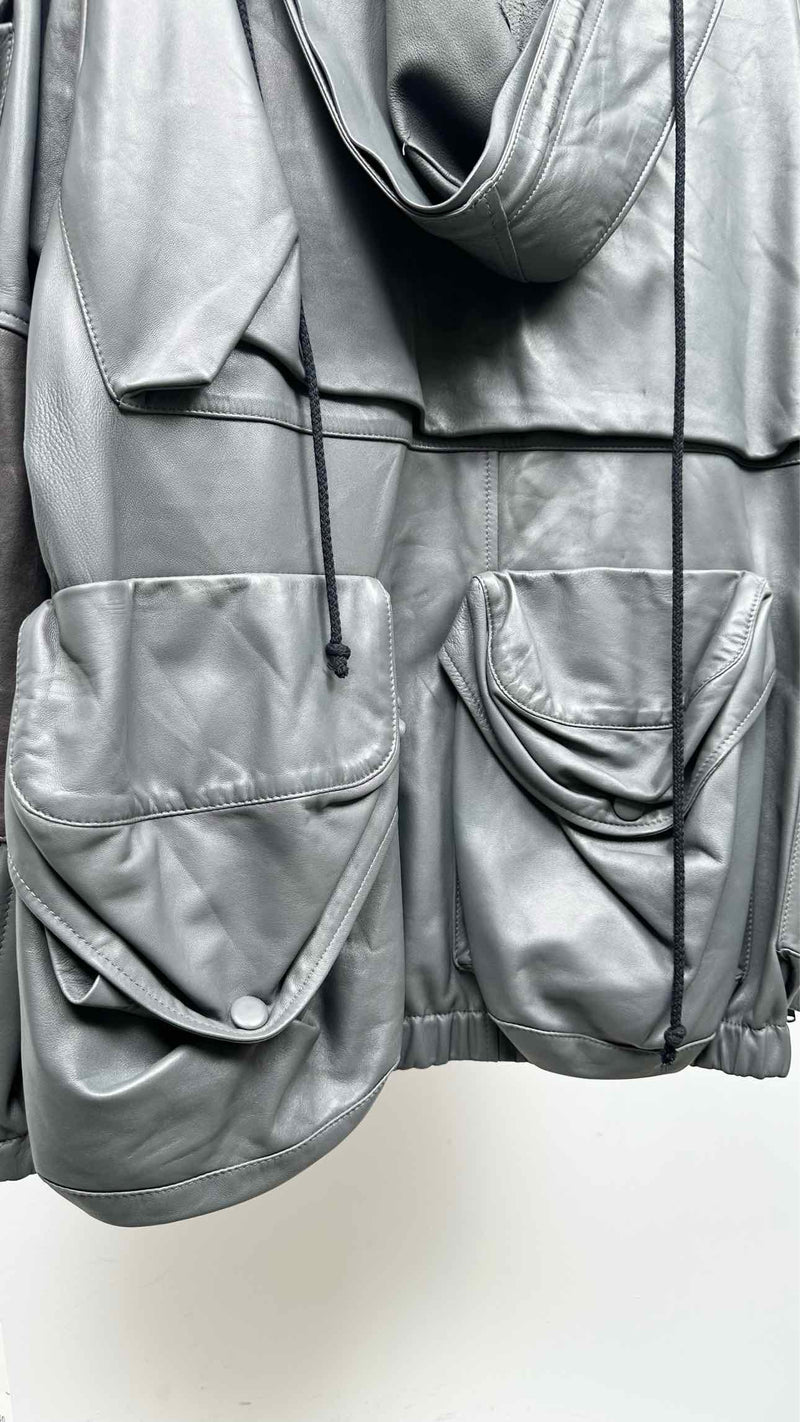 Off-White Leather Bomber Jacket