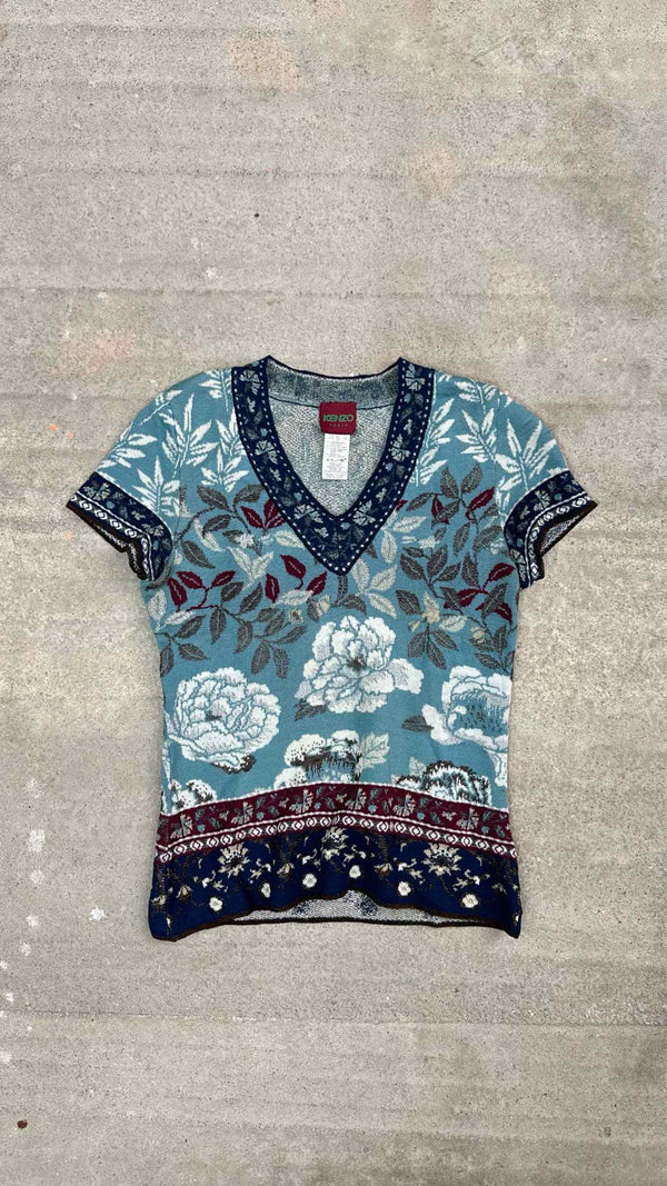 Kenzo S/S Botanical Jacquard Knit Top