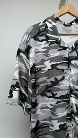Balenciaga S/S Oversized Camo Mesh Shirt