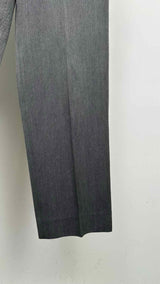 Hermes Leather-waist Herringbone Wide Pants