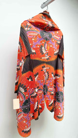 Pleats Please Pleated Printed Long Cardigan