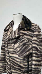 Bottega Veneta Lamb Fur Animal Biker Jacket