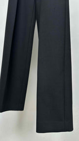 Area Back-cut out crystal chain Wide Pants