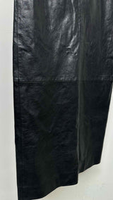 Balenciaga Back-slit Leather Maxi Skirt