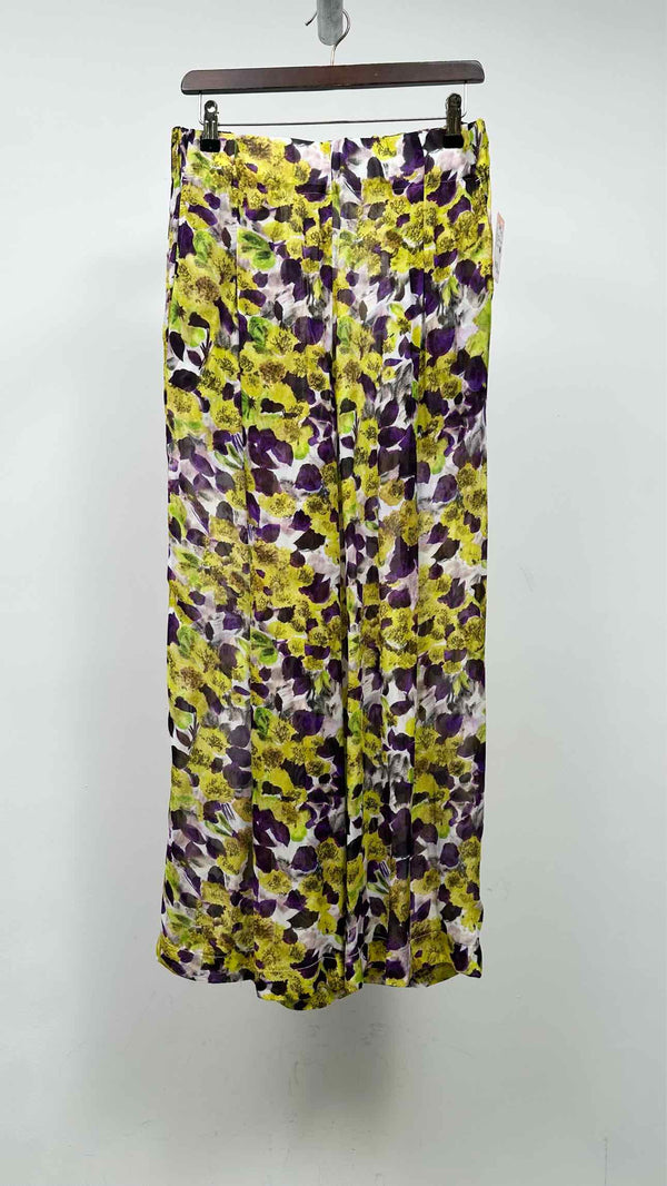 Dries Van Noten Floral Sheer Satin Wide Pants