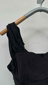 PRADA N/S Shoulder-bow Draped Satin top