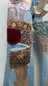 Kapital Flared Distressed Embellished Jeans