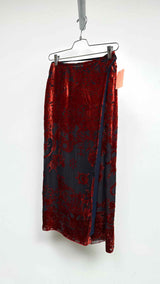 Marine Serre Geotic Devore Velvet Midi Wrap Skirt