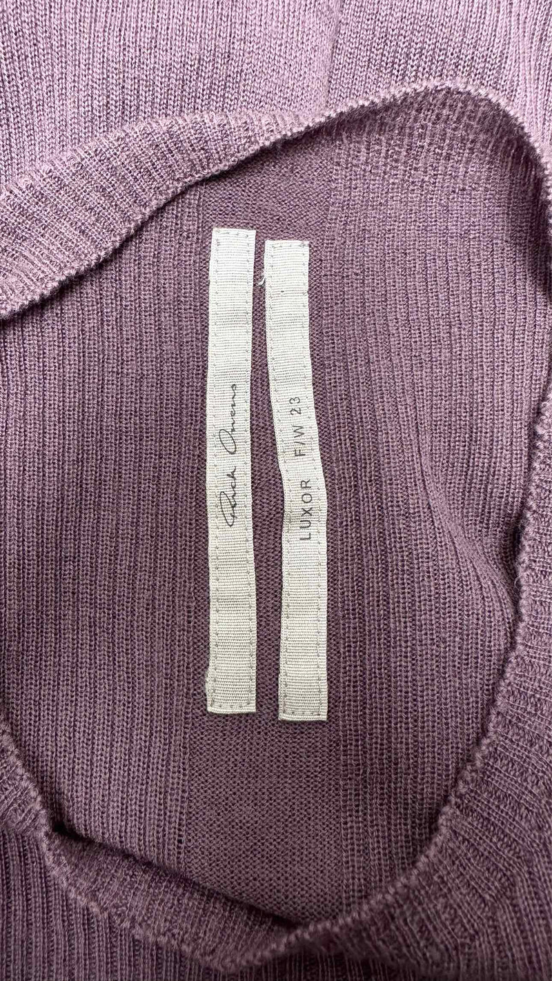 Rick Owens L/S Rib Knit Side-slit Dress