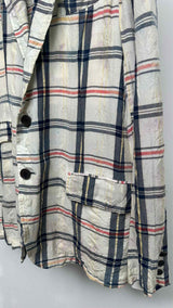 Y's for men Crinkled Plaid Printed Blazer Jacket