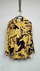 Issey Miyake Blushed Stroke Pattern Oversized Blazer Jacket