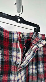Comme Des Garcons Shirt Boiled Wool Plaid Wide Pants