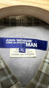 Junya Watanabe MAN Elbow-patch Hybrid Plaid Shirt