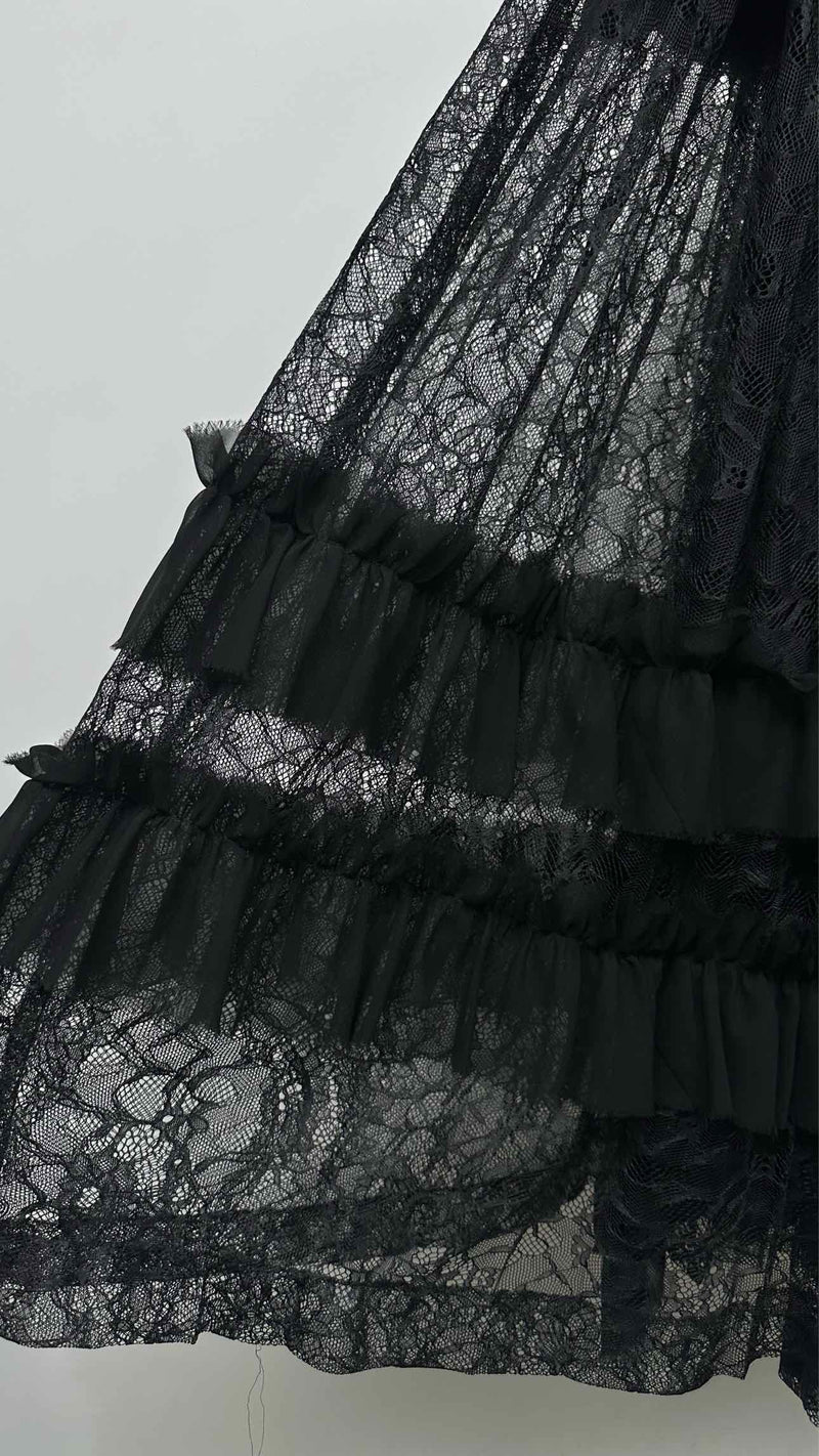 Tao Comme Des GarÃ§ons Lace Ruffle Apron Over Skirt