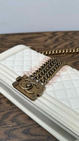Chanel Python Rock Chain Small Boy Bag