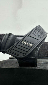 PRADA Logo Print Flat Sandals
