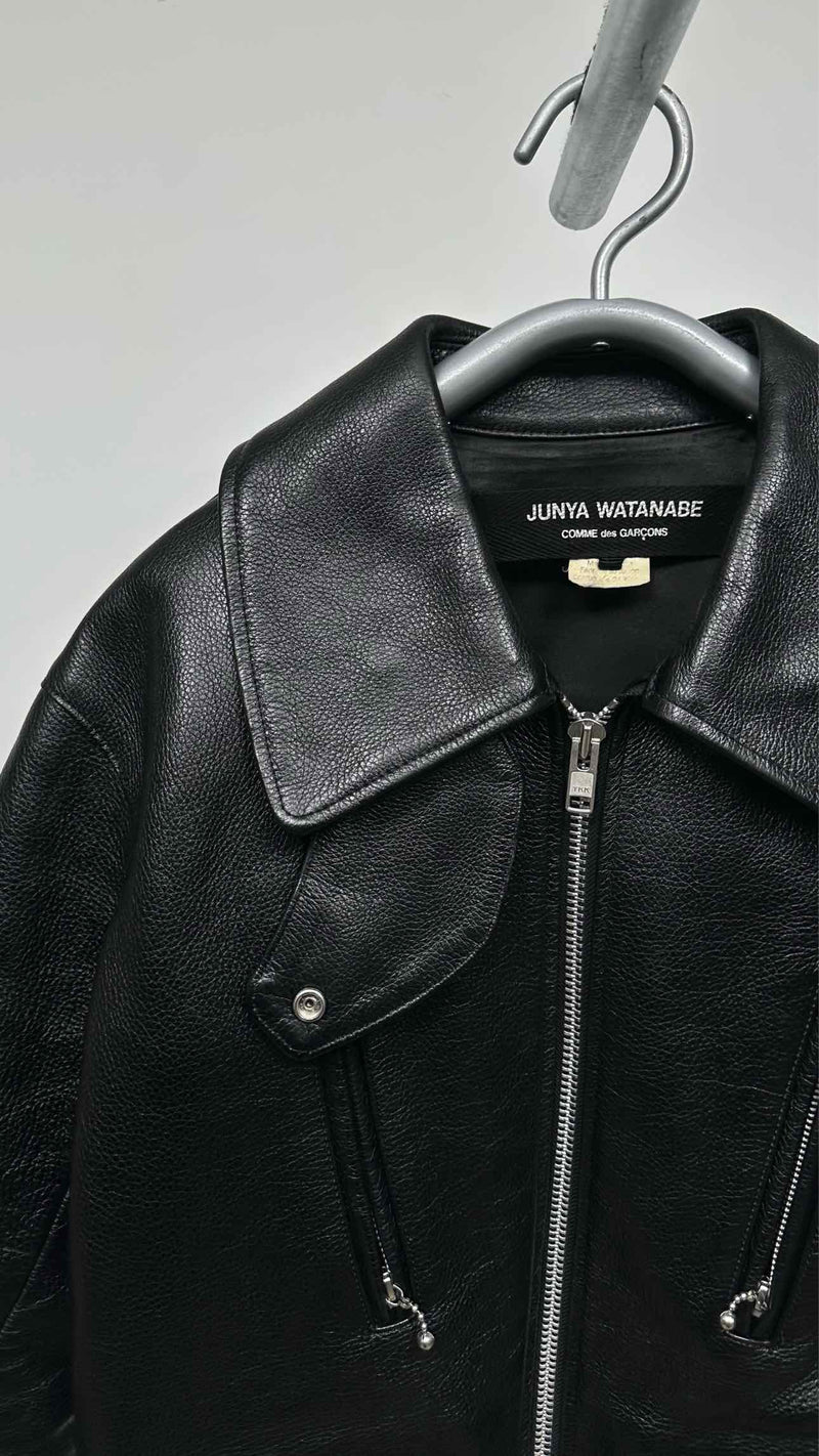 Junya Watanabe Portrait-Collar Leather Jacket