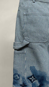 Louis Vuitton Striped Monogram Denim Cargo Pants