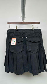 Dion Lee Pleated Cargo Denim Mini Skirt