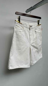 CELINE Chain-waist Denim Culotte Shorts