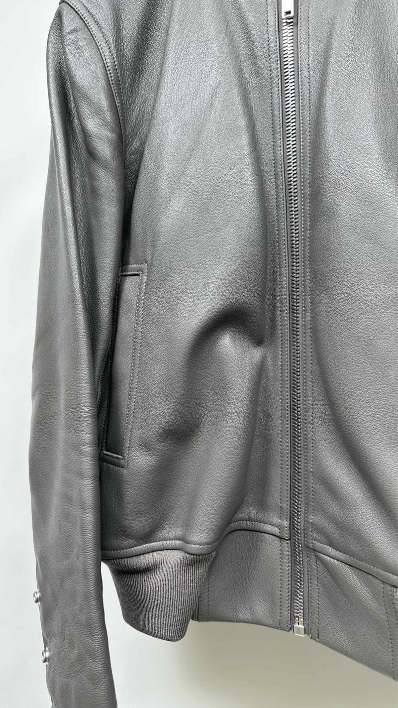 Rick Owens Leather Bomber Jacket