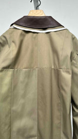 Miu Miu Single-breasted Chino and Leather Trench Coat