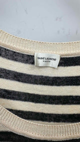 Saint Laurent Border Linen Tank Top