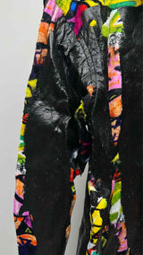 Comme Des Garcons Homme Plus Faux-leather Velvet Hybrid Printed Coach Jacket