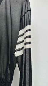 Thom Browne Silk Organza Cropped Cardigan