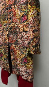 Comme Des Garcons Homme Plus Colorful Deconstructed Leopard Wool Coat