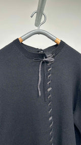 Yohji Yamamoto Pour Homme Leather-string Oversized Sweater