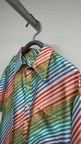 Christopher John Rogers S/S Rainbow Striped Shirt