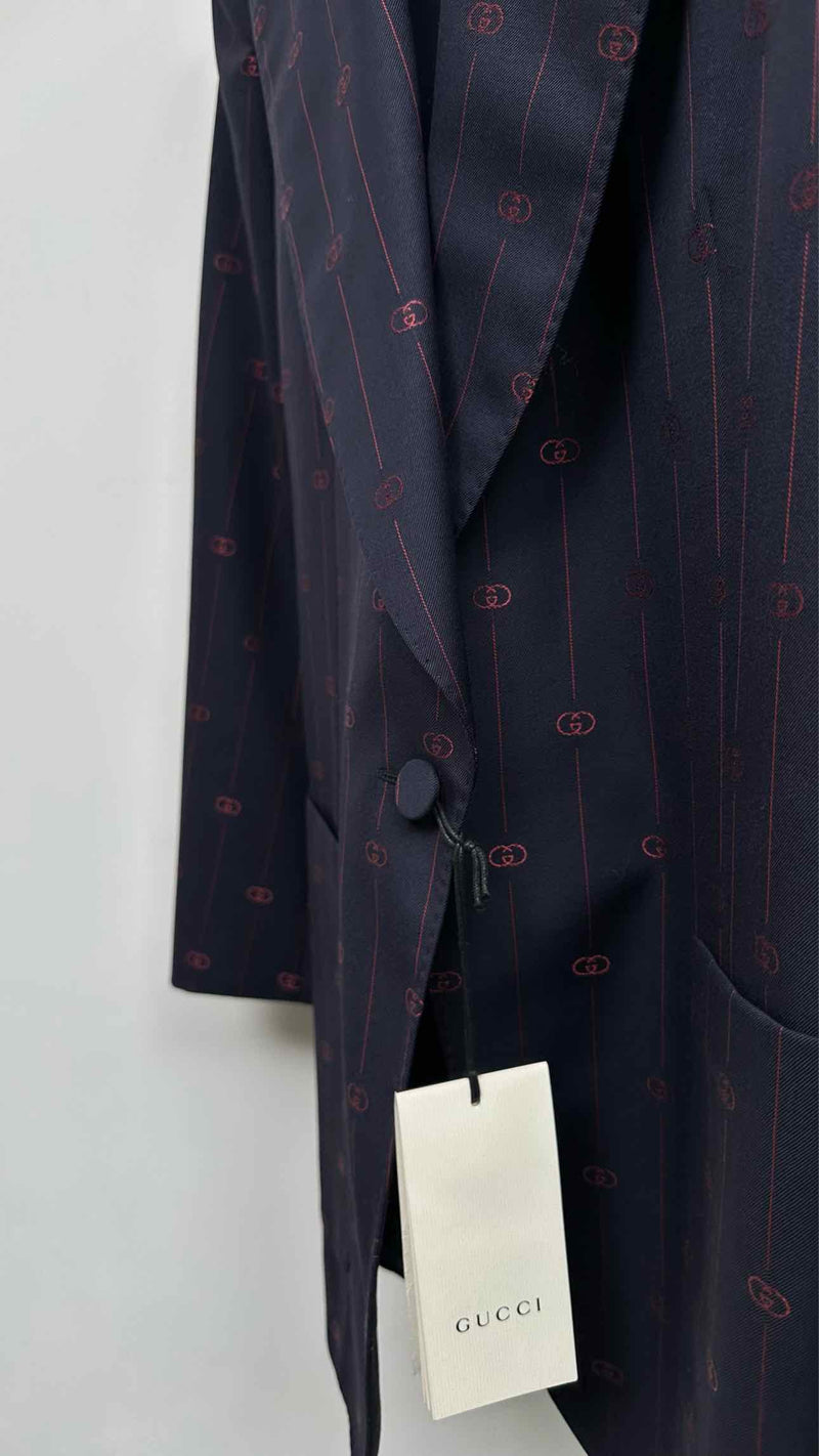 Gucci GG Monogram Pin-stripe Blazer Jacket