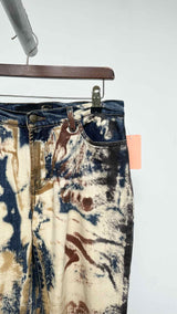 Just Cavalli Rust-dye Printed Flare Jeans