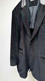 John Varvatos Leather-collar Corduroy Blazer Jacket
