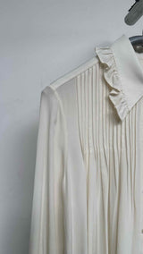Louis Vuitton Front-Pleated Frill-Collar Shirt