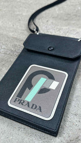 Prada Saffiano Racing Logo Patch Mini Bag