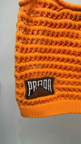 PRADA Knit Crochet Back Logo Top