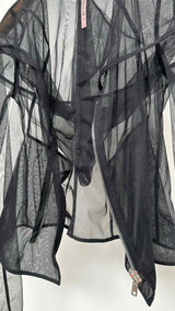 Rick Owens Lilies L/S Mesh Cropped Zip-Up Hoodie