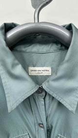 Dries Van Noten Two-toned Drawstring Light Coat