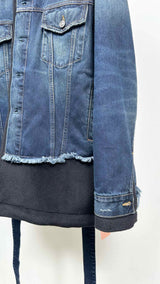 Balenciaga Raw-edge Layered Denim-hybrid Jacket