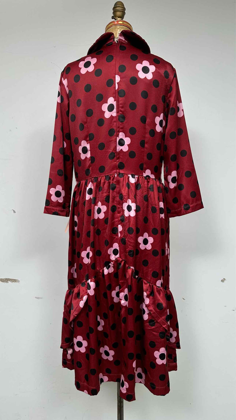 Comme Des Garcons Girl L/S Bottom Layerd Flowral Polka-dot Dress