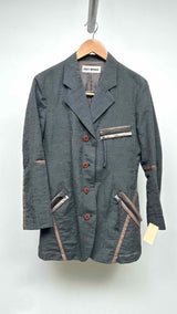Issey Miyake Wrinkly Piping Detailed  Suits