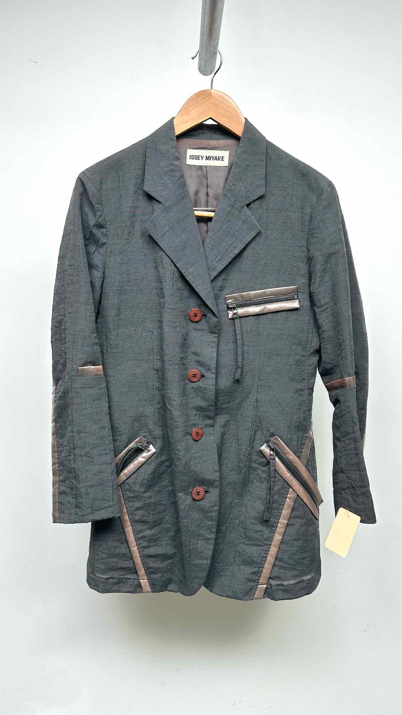 Issey Miyake Wrinkly Piping Detailed  Suits