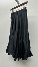 Noriko Maeda Pleated Bow-detailed Silk Wide Skirt