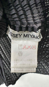 Issey Miyake L/S High-neck Pleated Top