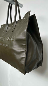 Saint Laurent Rive Gauche Embossed-logo Leather Tote Bag