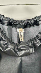 Comme Des Garcons Faux Leather Drop-crotch Wide Easy Pants