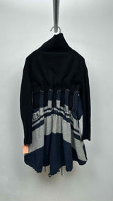 Sacai Zip-up Hybrid Knitted Coat