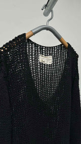 Greg Lauren Ink-loose Knit V-neck Sweater